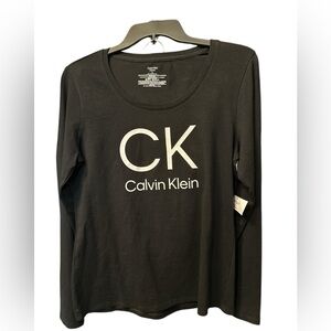 Calvin Klein Black Long Sleeve Tee with Logo